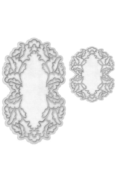 EXCLUSIVE Özel Kesim 2'li Banyo Paspas Takımı Carrie Gri