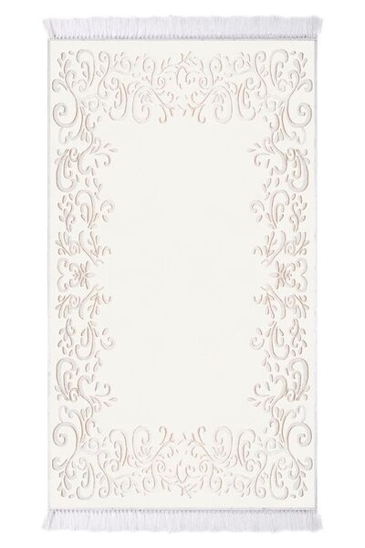 EXCLUSIVE Toprak Dijital Halı Saçaklı Elsa Klasik Bej