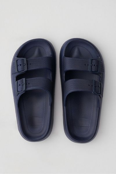 OZYO Lily Navy Blue Double Band Eva Platform Daily Summer Beach Slippers