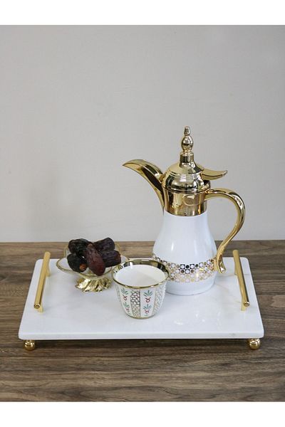 Gemboss Marble Tray Presentation Table Dallah Coffee Presentation Tray 30x20 Cm