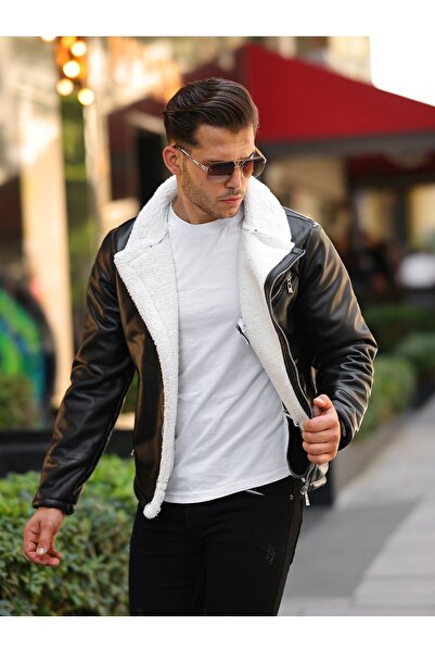 MEECY MAN Чоловіча куртка зі шкіри з гофрованої шкіри