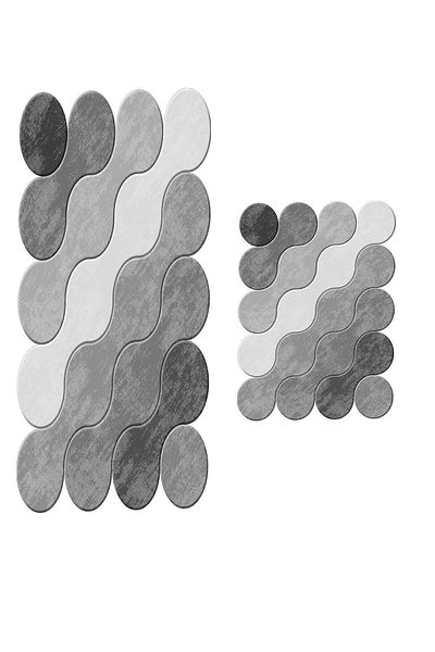 Dekoreko Special Cut 2-Piece Bath Mat Set Gladys Gray