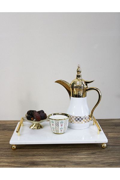 Gemboss Marble Tray Presentation Table Dallah Coffee Presentation Tray 30x20 Cm