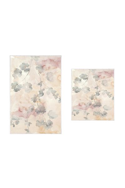 Dekoreko Soil Digital Bathroom Set 2 Pieces Katie Beige