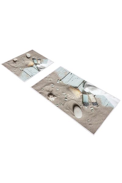 Dekoreko Soil Digital Bathroom Set 2 Pieces Tina Sand