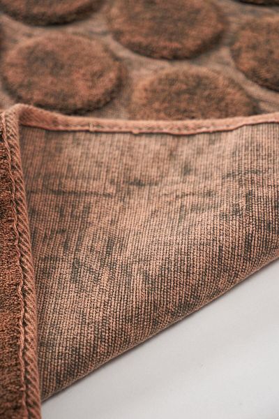 Dekoreko Vickie Cotton 2-Piece Toilet Seat Set Bathroom Mat Set Brown