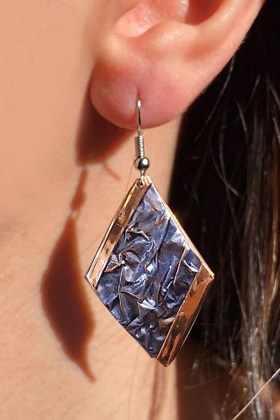 Miray hediyelik Geometric Patterned Handmade Copper Earrings
