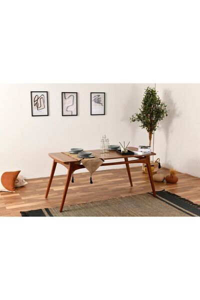 AVOKADO MOBİLYA Touch Ceviz Iskelet Mutfak Yemek Masası (80X160)