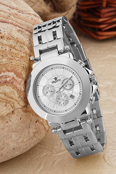 Vegans 2150 Takvimli Çelik Kordonlu Kadın Kol Saati