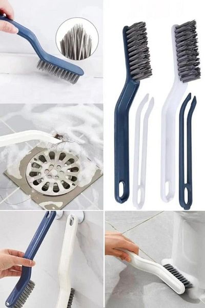 HİROS'H Multifunctional Joint Floor Tile Bathroom Kitchen Groove Cleaning Brush Garbage Cleaning Brush with Tweezers