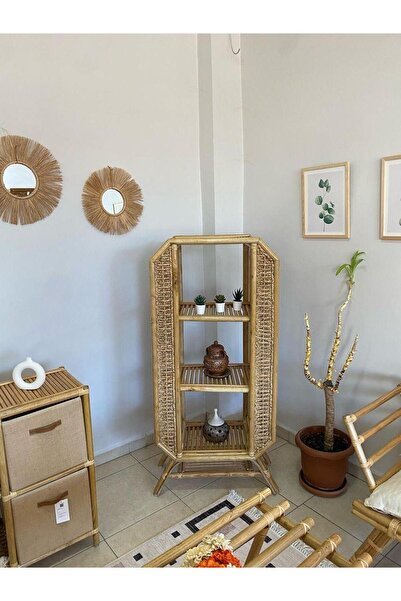 Bambu Vitrin Gümüşlük Dekorasyon