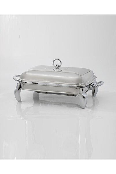 MATSteel Silver Mum Isıtıcılı Dikdörtgen Servis Seti 3 Litre