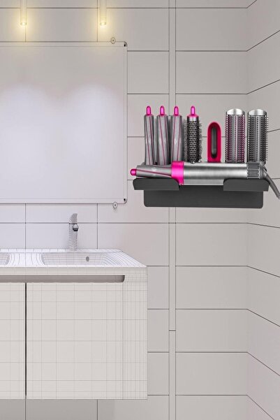 thorqtech Cihaz Aksesuar Standı Antrasit Airwrap Düzleştirici Şekillendirici Stand Dyson Uyumlu Stand