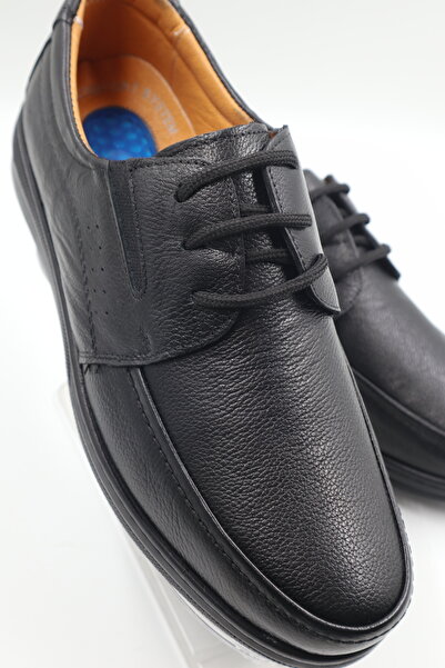 nazenintasarımlar Δερμάτινα ανδρικά παπούτσια Orthopedic Gel Bonded Black Casual