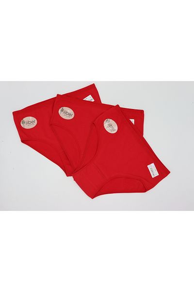 MYS GRUP TEKSTİL High Waist Red Cotton Bato Slip - 6-piece Panty Set / 652