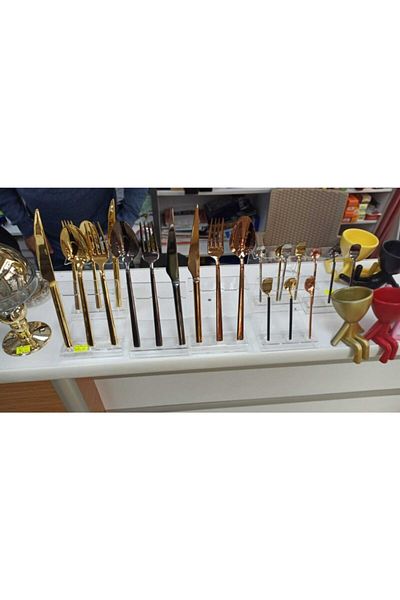 ETİKETLİK FİYATLIK 10 Pieces Glassware Stand - Triple Catal Blade Plexi