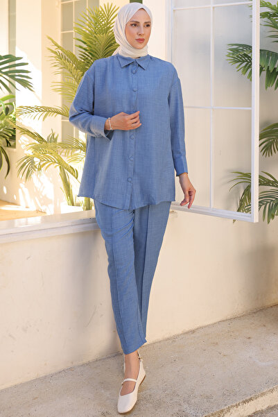 benguen 2055 Model Blue Double Suit Set