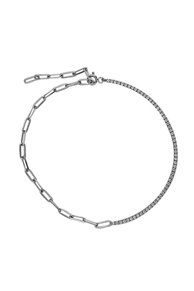 Silveranka 925 Ayar Gümüş Ataç Zincir & 2 mm Su Yolu Detaylı Halhal