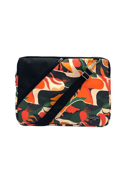 Differ Studio 13-14'' Inch Orange Abstract Leaf Pattern Waterproof/laptop/macbook/notebook/case/bag
