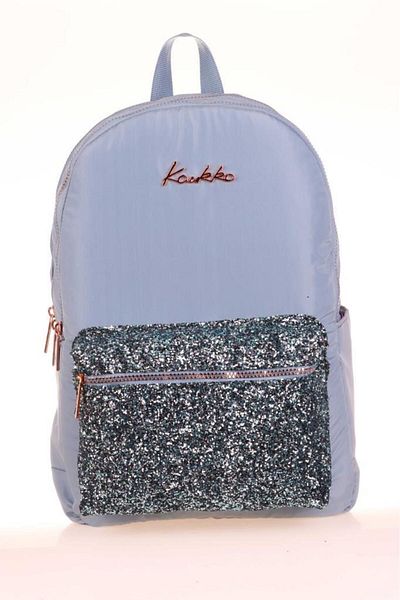 KAUKKO Gray Bright Backpack with Stone Detail - K1649
