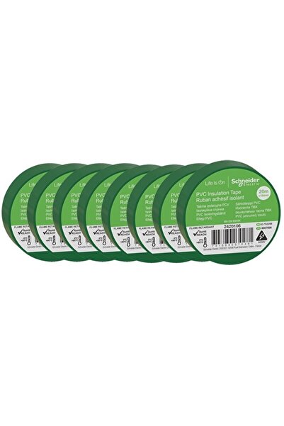 Schneider Electric Schneider 2420106 8 Adet 19 mm x 20 Metre Yeşil İzole Elek...