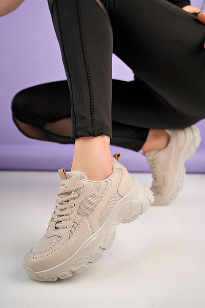 Moda Kadıköy Pantofi sport de damă Monaco Beige - Talpă ușoară