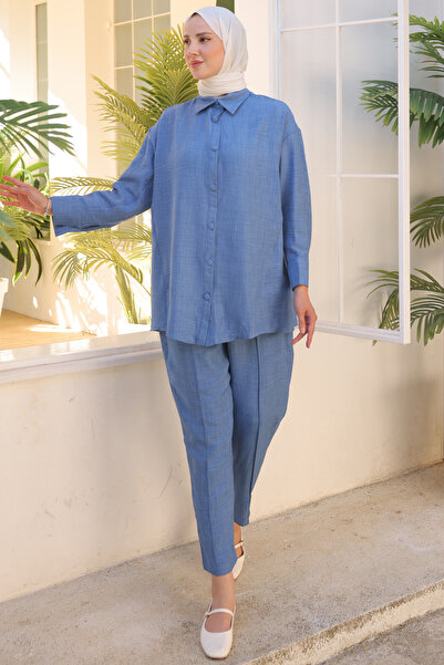 benguen 2055 Model Blue Double Suit Set