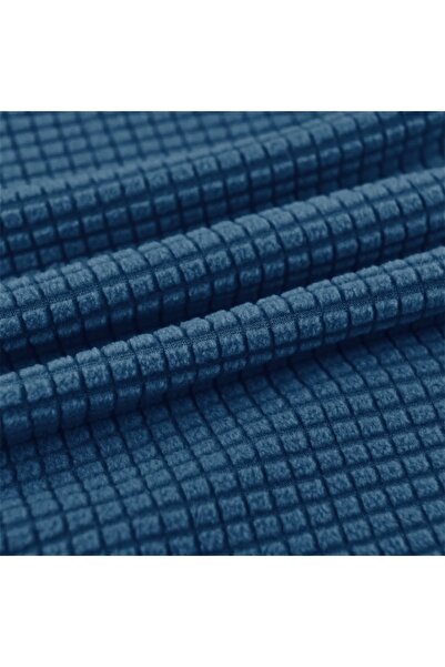 ÖZMAKAN Tekli Likrali ,yıkanabilir, Kare Desen ,kaliteli Koltuk Kılıfı, Berjer Örtüsü 1 Adet Petrol Mavi