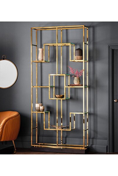 Hitit Dekorasyon Candie Gold Metal Kitaplık