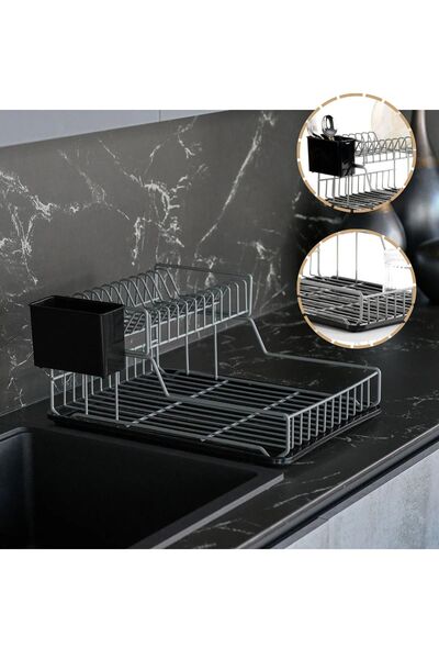 Hagen Tezgah Üstü Kurutma Iki Katlı Bulaşıklık Bulaşık Sepeti Bulaşık Kurutma Sepeti Ömür Boyu Paslanmaz