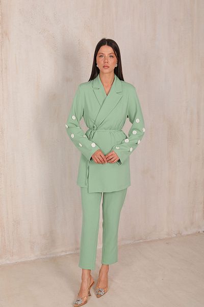 Melike Tatar WATER GREEN Flower Patterned Set - 32-2089