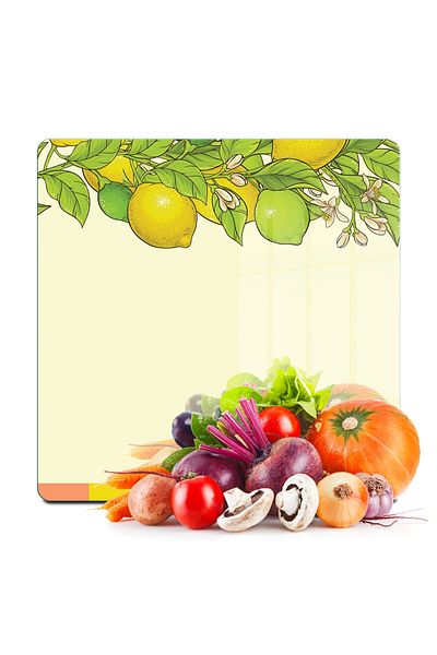 Decovetro لوح تقطيع زجاجي وحامل عرض Vintage Cool Lime مقاس 30x30 سم