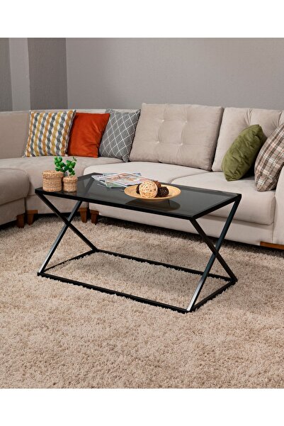 tino furniture Sergio Metal Orta Sehpa (füme Camlı)