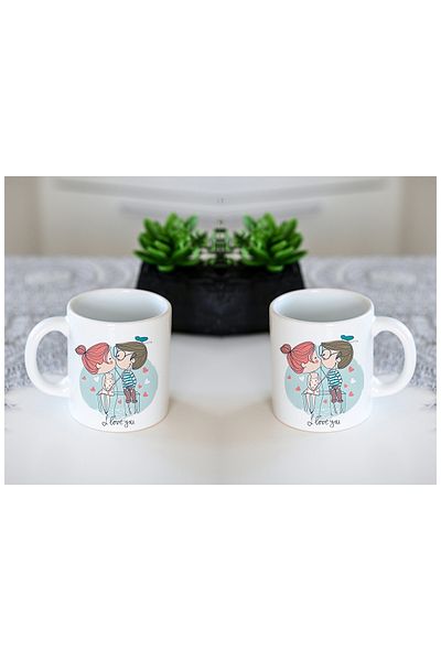 GünayStore Dear Couple Friend - 300ml My Husband and My Wife Design Cup, 2 Pieces