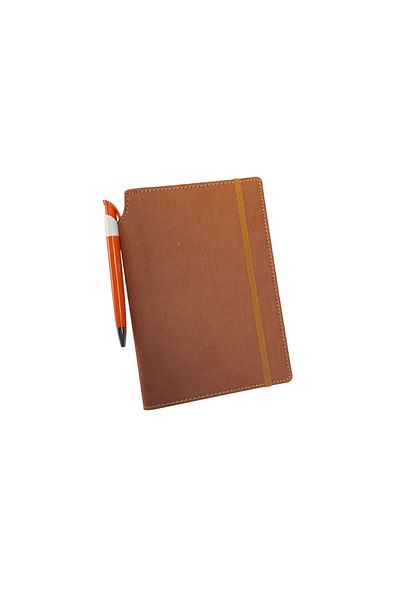 Kerem ofis 13x21 Thermo Leather - Elastic Striped Notebook, Back Pen Notebook