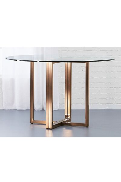 Hitit Dekorasyon Eva Metal Cam Yemek Masası