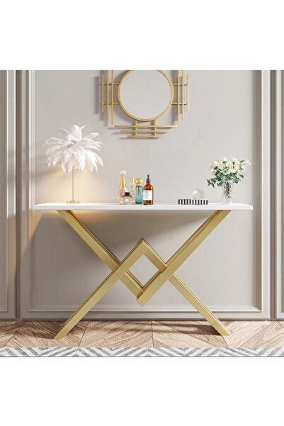 Hitit Dekorasyon Fiona Gold Metal Beyaz Dresuar