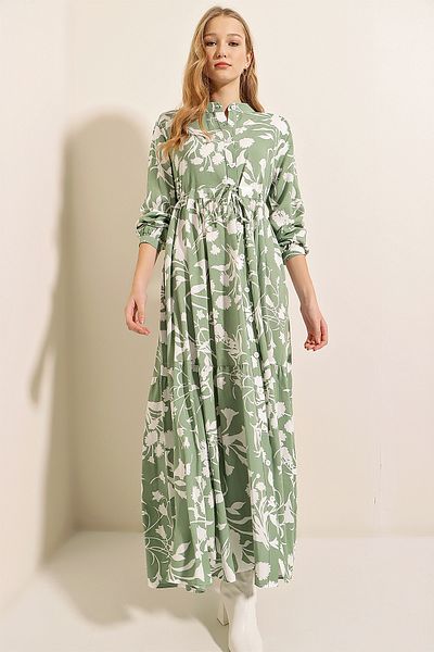 Bigdart 2144 Model - Judge Collar Hijab Dress - A. Khaki