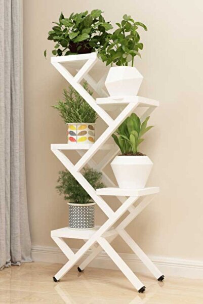 Hitit Dekorasyon Rio Metal Ahşap Saksılık Çiçeklik