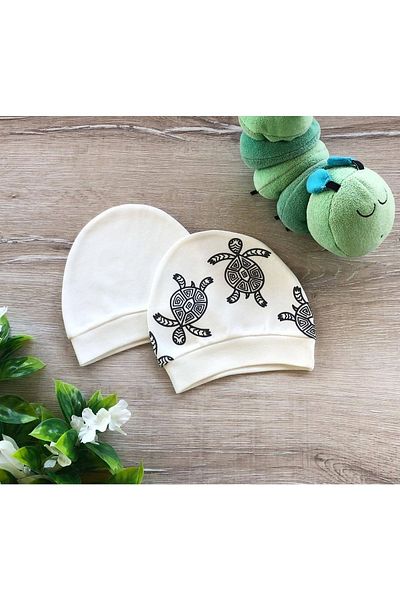PATSAN 2-Piece Cotton Baby Hat Beanie Set Turtle Caretta Caretta