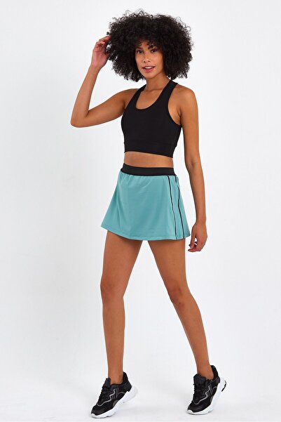 BANEGA Green Two-Layer Sports Leggings - Tennis Shorts Skirt