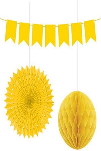 tüftürük Set od 3 žute Kikajoy ukrasne dekoracije