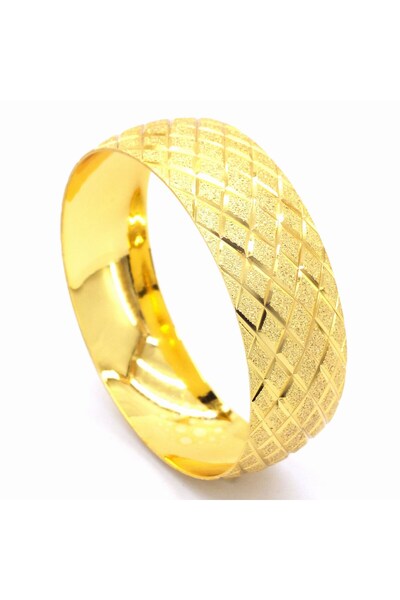 Bz Bilezik Altın Kaplama – 22 Ayar 2 Cm Baklava Desen Model (BLZ-3035)