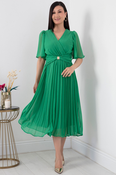 PULLIMM Шифонова сукня - плісирована спідниця, пояс на пряжці, GRS3498