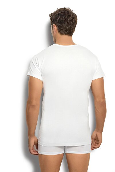 MYS GRUP TEKSTİL Men's White Cotton Crew Neck Ji̇ber Athlete-fanila / 103