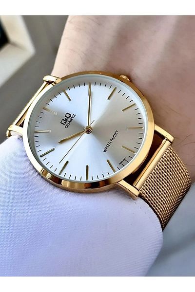 Q&Q Men's Wristwatch - Thin Case, Classic Straw Cord
