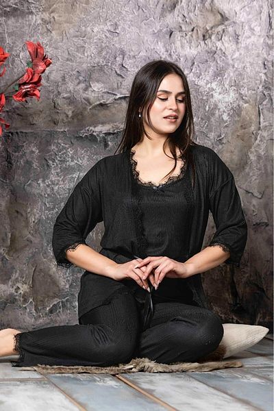 CALİA Set de pijamale și halat de toaletă, cu model Pegasus, din 3 piese