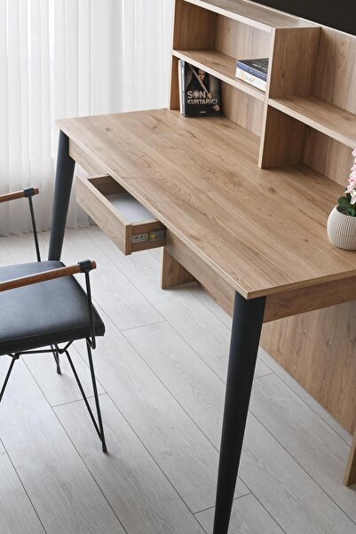 Erezogulları Mobilya Oltu MDF Çekmeceli Kitaplıklı Çalışma Masası 120x60x120cm