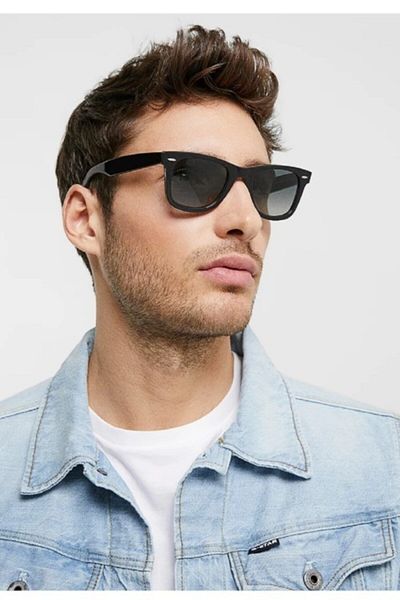 Di Caprio Piano Black Bone Square Model Polarized Glass Unisex Sunglasses