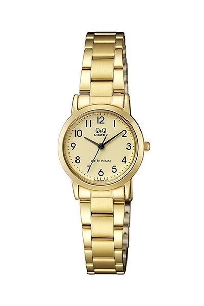 Q&Q Women's Golden Yellow Thin Elegant Model Wristwatch